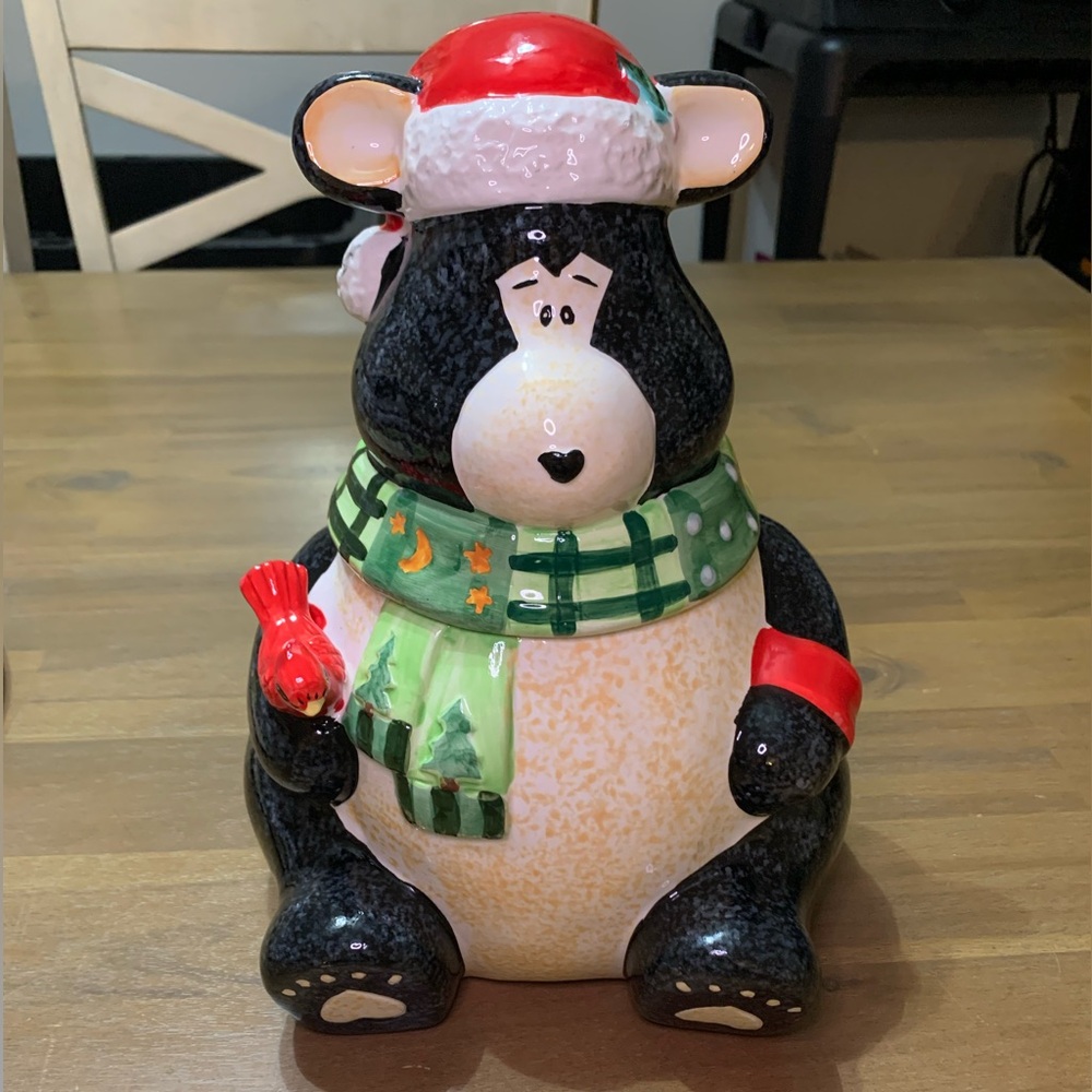 Christmas Bear Cookie Jar